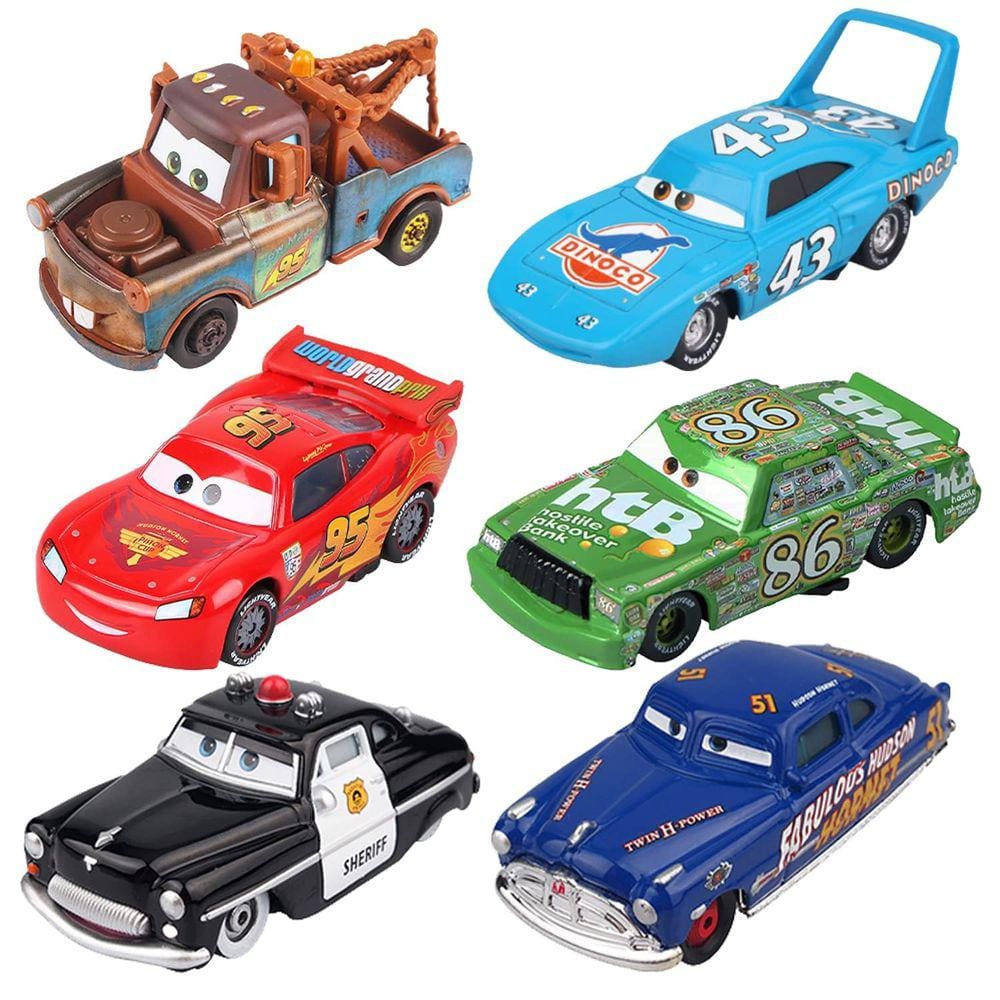 Conjunto de carros de brinquedo Creekdie 6 peças 1:55 Diecast Mater Chick Hicks