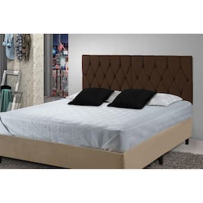 Cabeceira Painel Dubai Deluxe Estofada Casal Marron - 1,40 metros