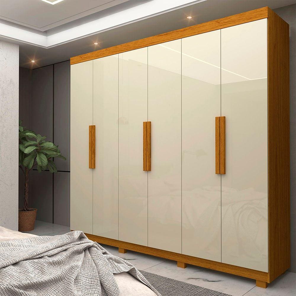 Guarda Roupa 6 Portas Império Naturale Off White - Gelius