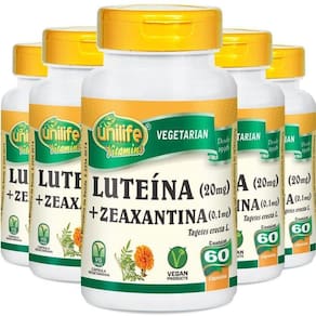 Kit 5 Luteína E Zeaxantina Unilife 60 Cápsulas