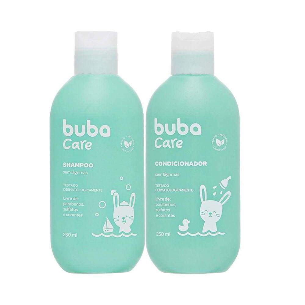 Kit Banho Bebê Infantil Shampoo Condicionador 250ml Sem Lágrimas Buba Care