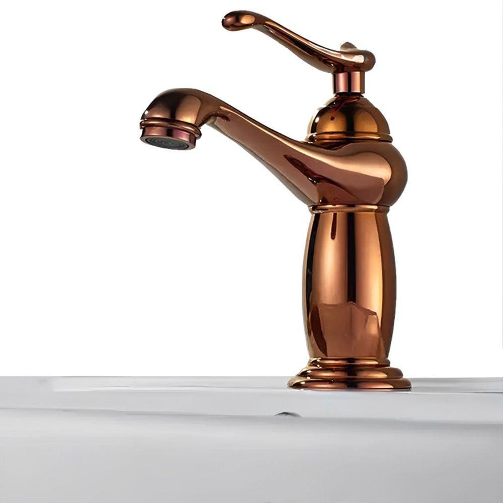 Torneira Cobre Bronze Design Colonial Retro Vintage Para Banheiro Luxo Cuba Misturador Monocomando Bico Aerador