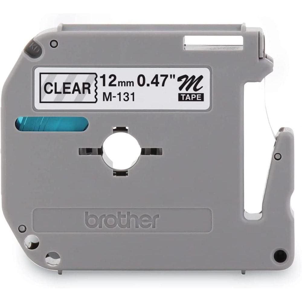 Fita Brother M-131 12mm Preto/Transparente