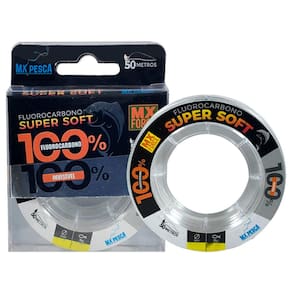 Linha Pesca MX Force Fluorocarbono Super Soft 50m Transparente 0.40mm 12,06kg