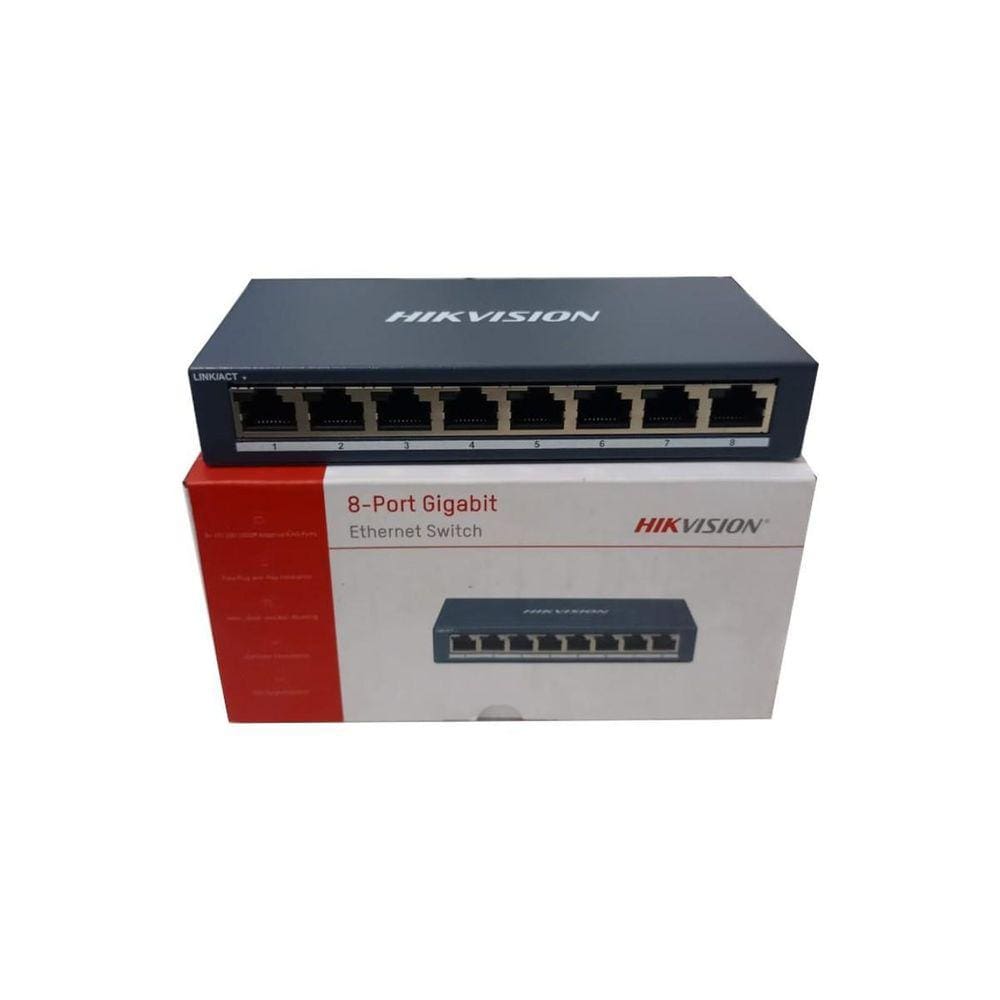 Switch 8 Portas Gigabit Hikivision Ds-3E0508-E B Br-Hk1036