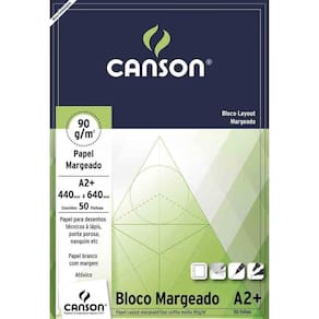 Bloco Layout 90g com Margem Técnico A-2 + 44,0 x 62,0 cm com 50 Folhas Canson