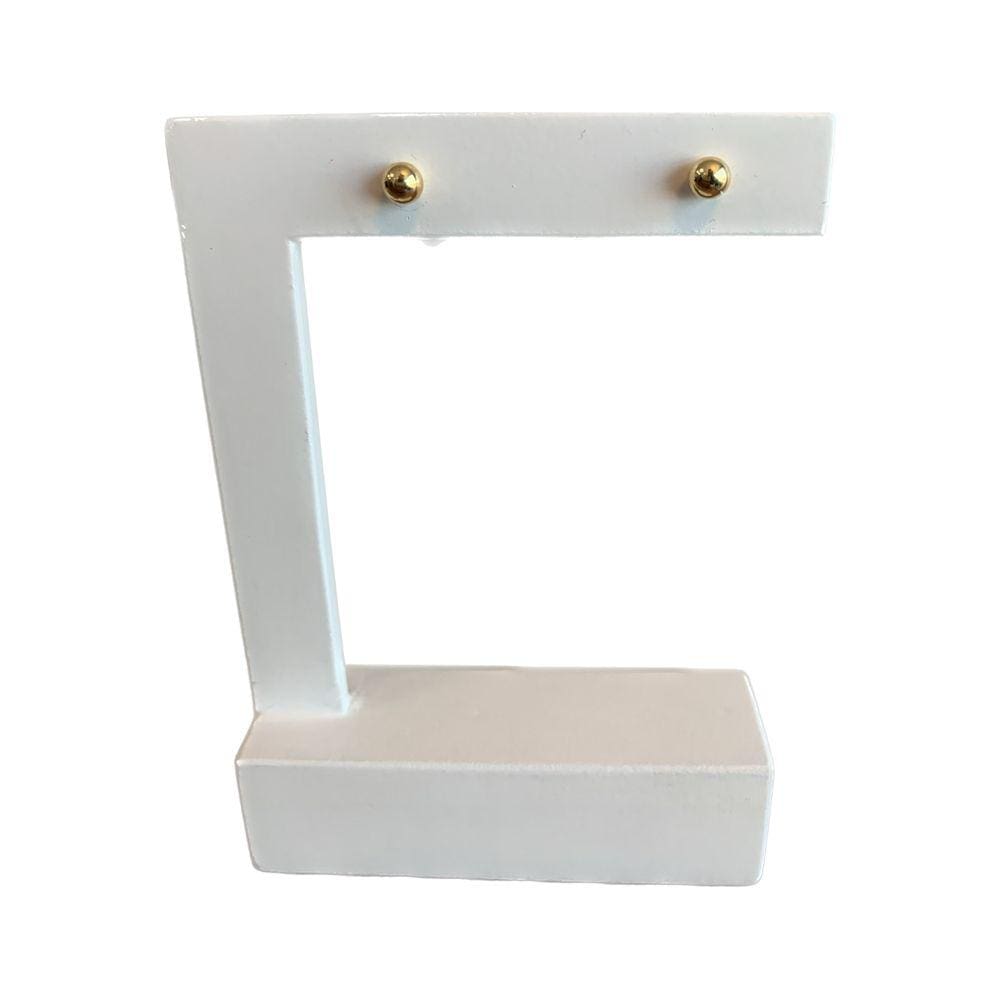 Brinco Bolinha Lisa 4mm Banhado a Ouro
