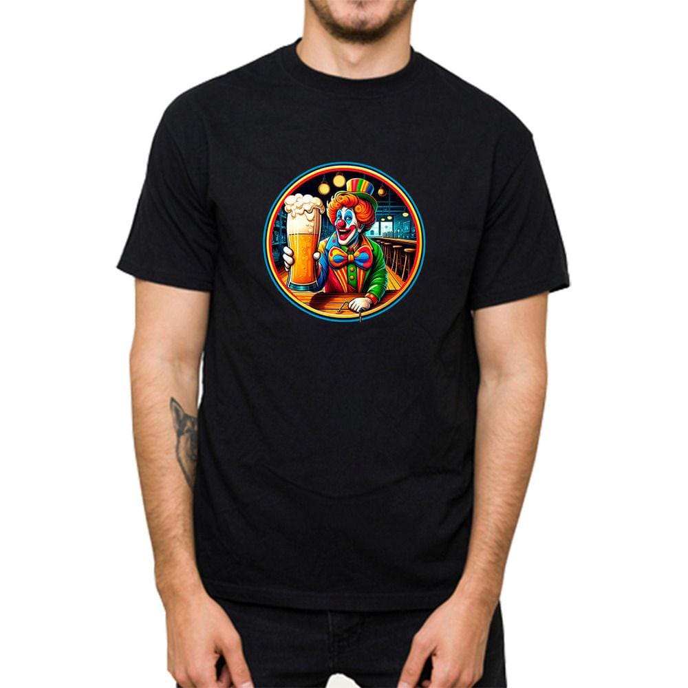 Camiseta Masculina Premium Macia Estampa Palhaço Cervejeiro Gola Redonda