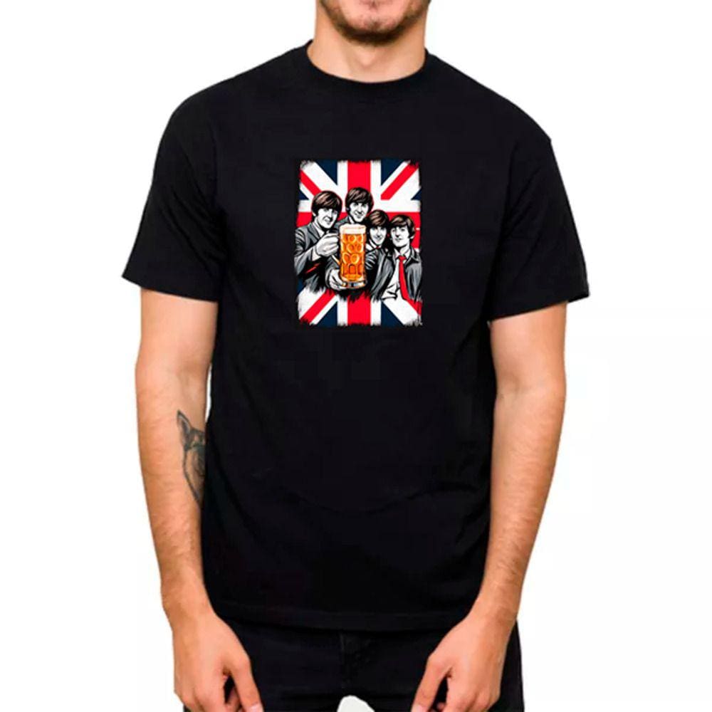 Camiseta T-shirt Algodao Masculina Estampa Os Beatles Premium Gola Redonda Macia
