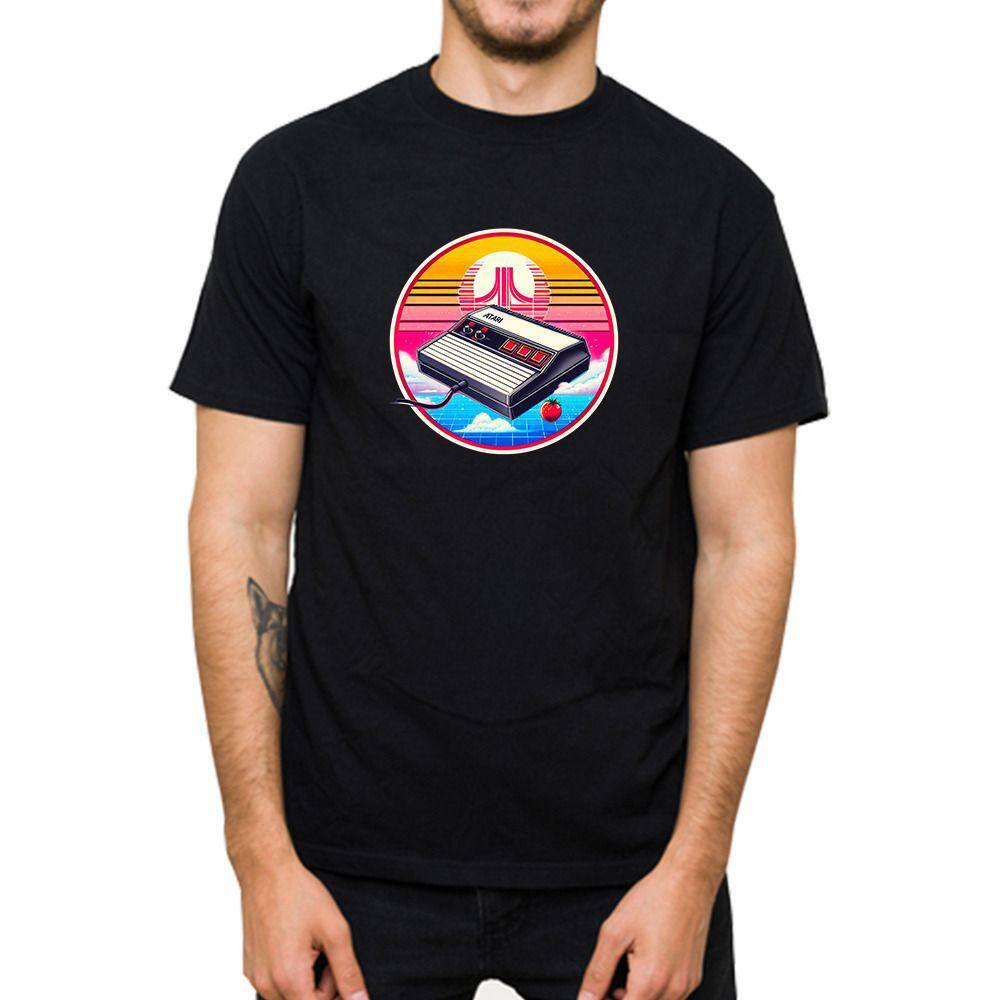 Camiseta Masculina Algodao Premium Otimo Caimento Estampa Video Game Atari Dia a Dia