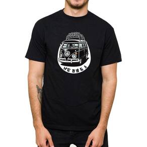Camiseta T-shirt Manga Curta Masculina Algodao Estampada Desenho Kombi Som