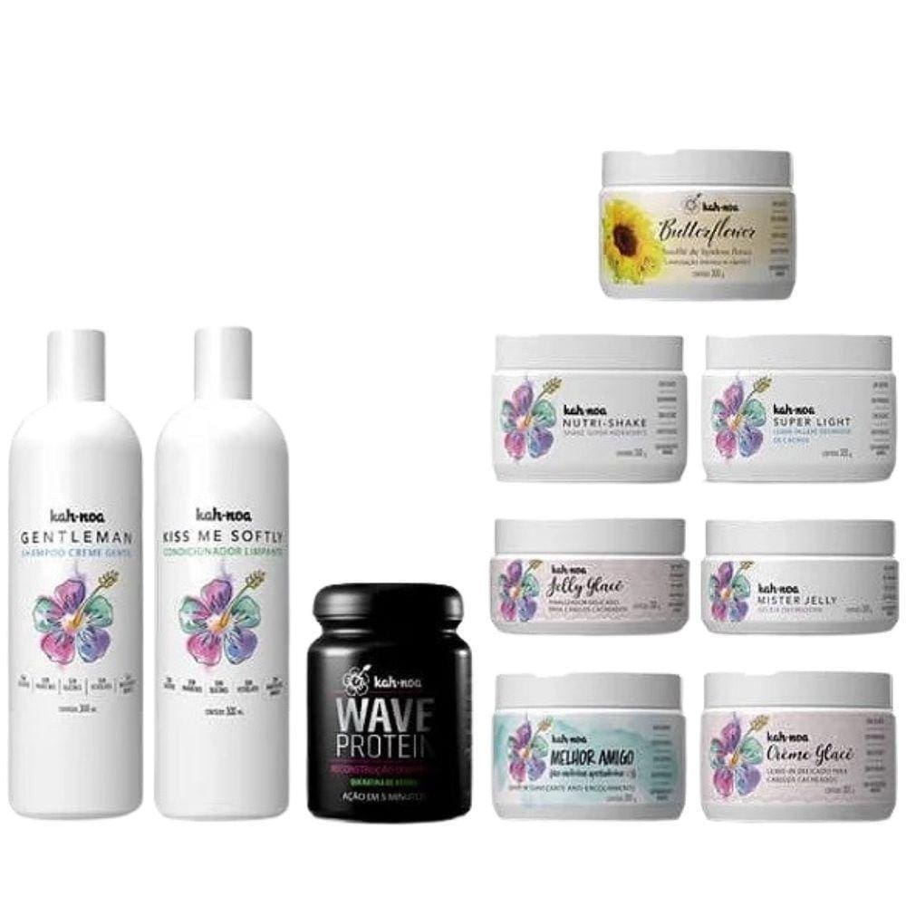 Kit Tratamento Completo Kah Noa Para Cabelos Cacheadas (10 Itens)