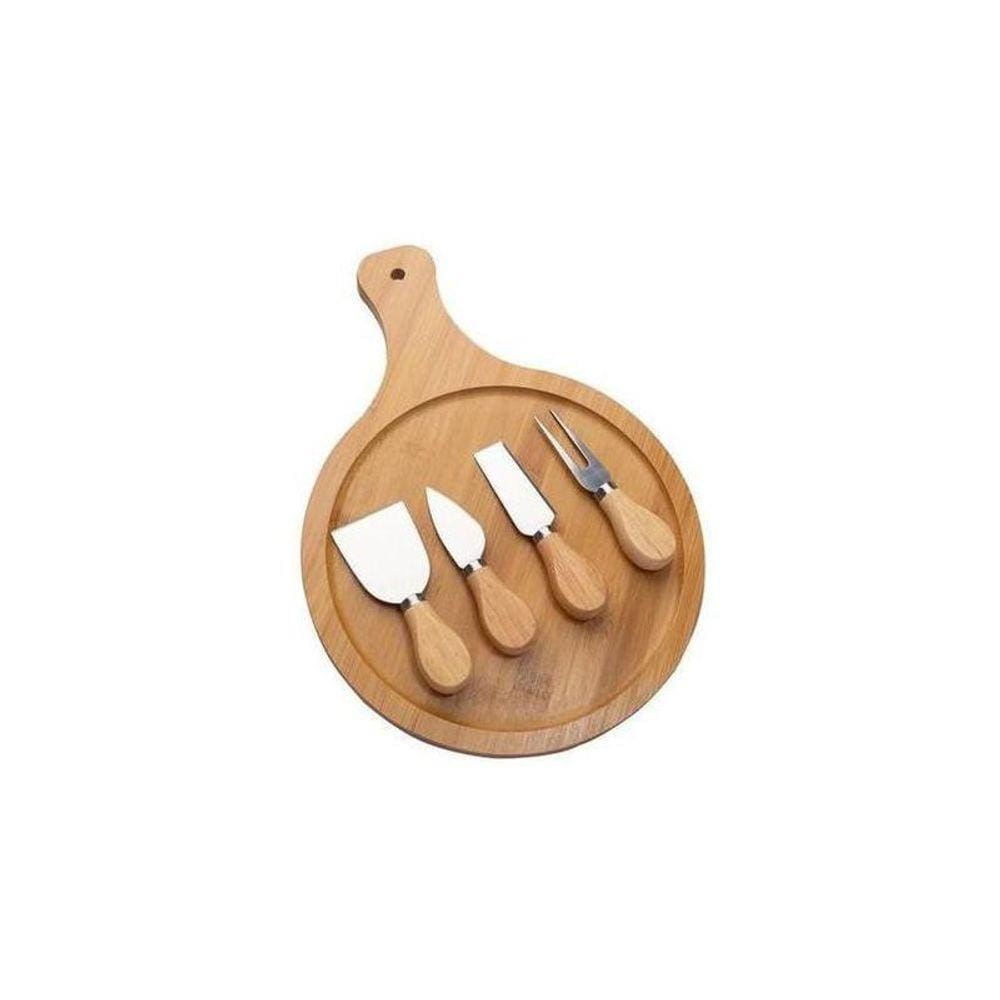 Bandeja Petisqueira Tabua De Pizza Com Talher De Queijo 32Cm