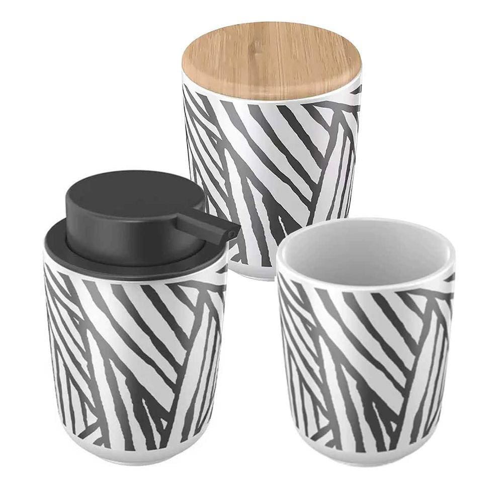 Conjunto Banheiro Zebra Osaka 3 Peças Cerâmica - Yoi