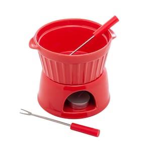 Aparelho de Fondue 4 Peças de Porcelana Classic Vermelho 400ml - Lyor