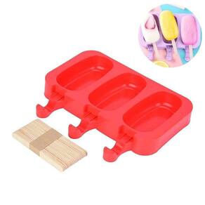 Forma Sorvete Picolé Silicone 50 Palitos 3 Cavidades E Tampa