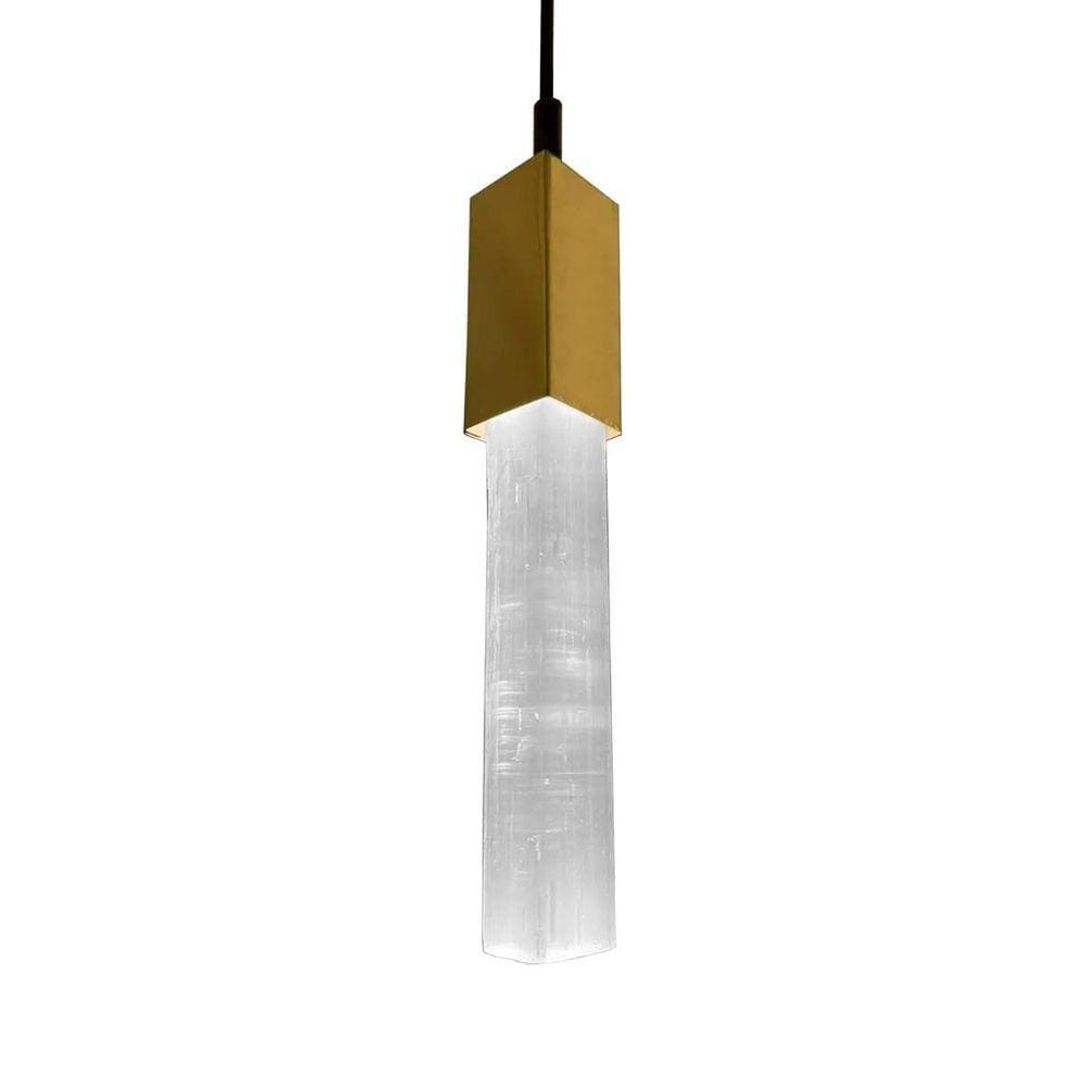 Pendente Bastão Rocha Dourado para 1 Lâmpada Minigu10 DNA