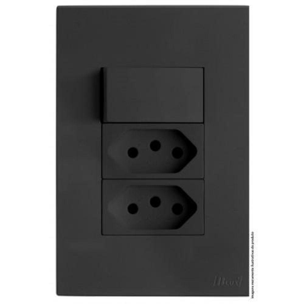 Cj Simples + 2 Tomada 20A 4X2 - Recta Home Grafite Satin