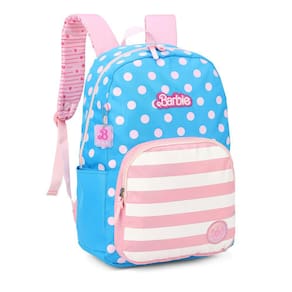 Mochila Escolar Infantil Barbie C/ Bolso Frontal e Detalhes