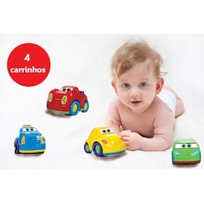 Brinquedo Crianças 2 3 4 Anos Carrinho Baby Cars 4 Unids