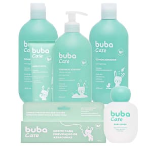 Kit Higiene Banho Bebê 400ml Hidratante Colônia Creme Vegano Sem Álcool Buba Care