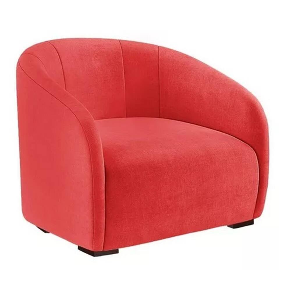 Poltrona Decorativa Julia Suede Vermelho - LM DECOR