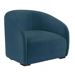 Poltrona Decorativa Estofada Recepção Julia Suede Azul Marinho - LM DECOR