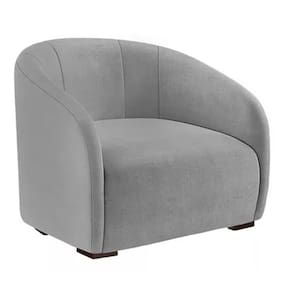 Poltrona Decorativa Julia Suede Cinza - LM DECOR