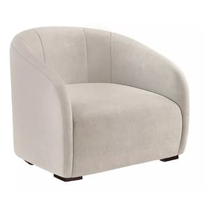 Poltrona Decorativa Julia Suede Bege - LM DECOR