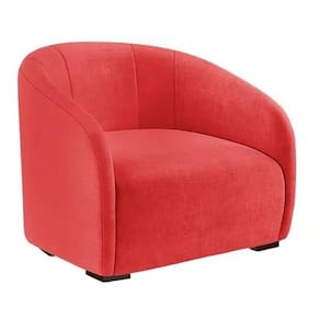 Poltrona Decorativa Estofada Recepção Julia Suede Vermelho - LM DECOR