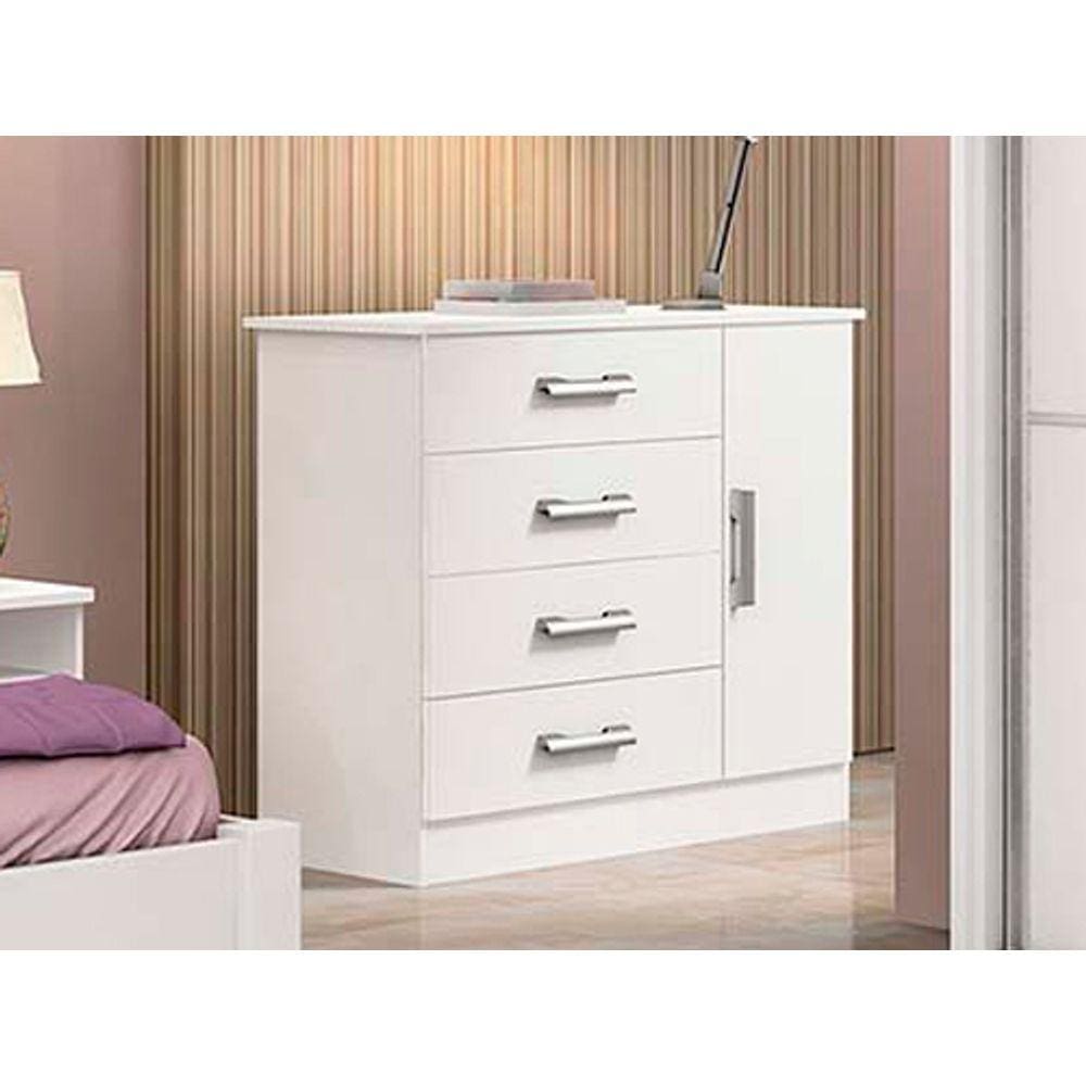Cômoda Sapateira 4 Gavetas Branco Firenze D`Doro