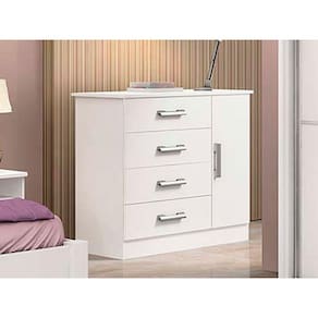 Cômoda Sapateira 4 Gavetas Branco Firenze D`Doro