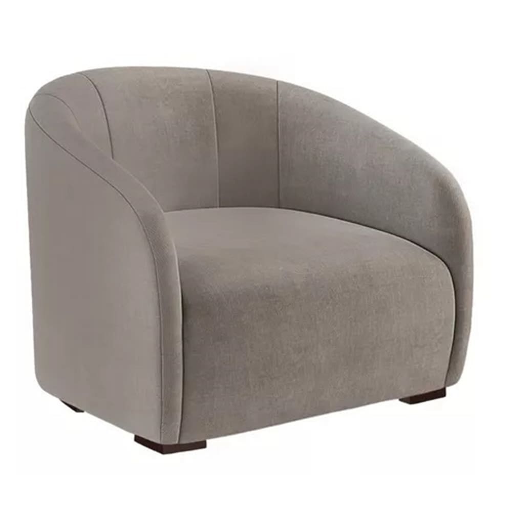 Poltrona Decorativa Estofada Recepção Julia Suede Cappuccino - LM DECOR
