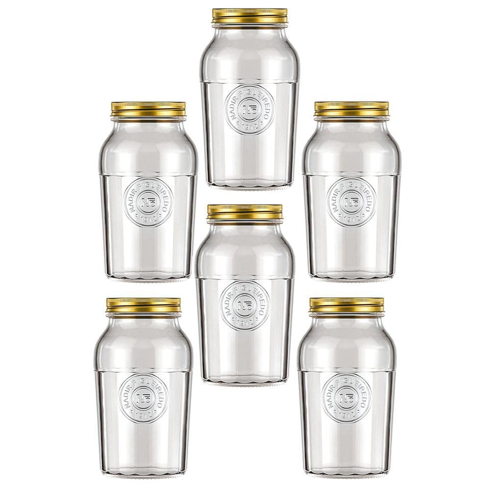 Kit c/6 Pote Americano Vintage 1,5 Litros Nadir Figueiredo
