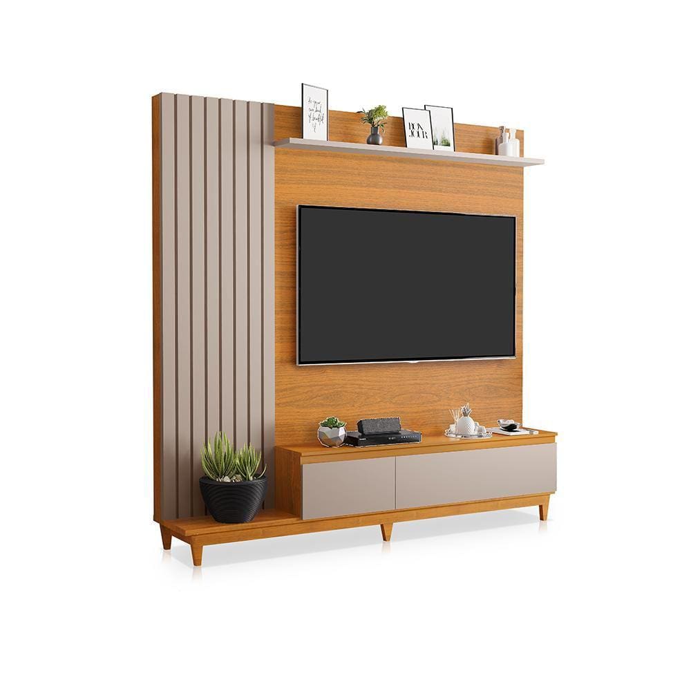 Home Frisado Roma Para TV até 65 Polegadas Freijó Maní