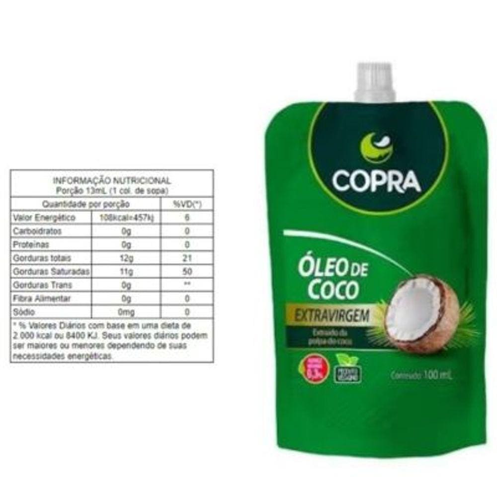 Oleo De Coco Extra Virgem Pouch 100Ml - Copra