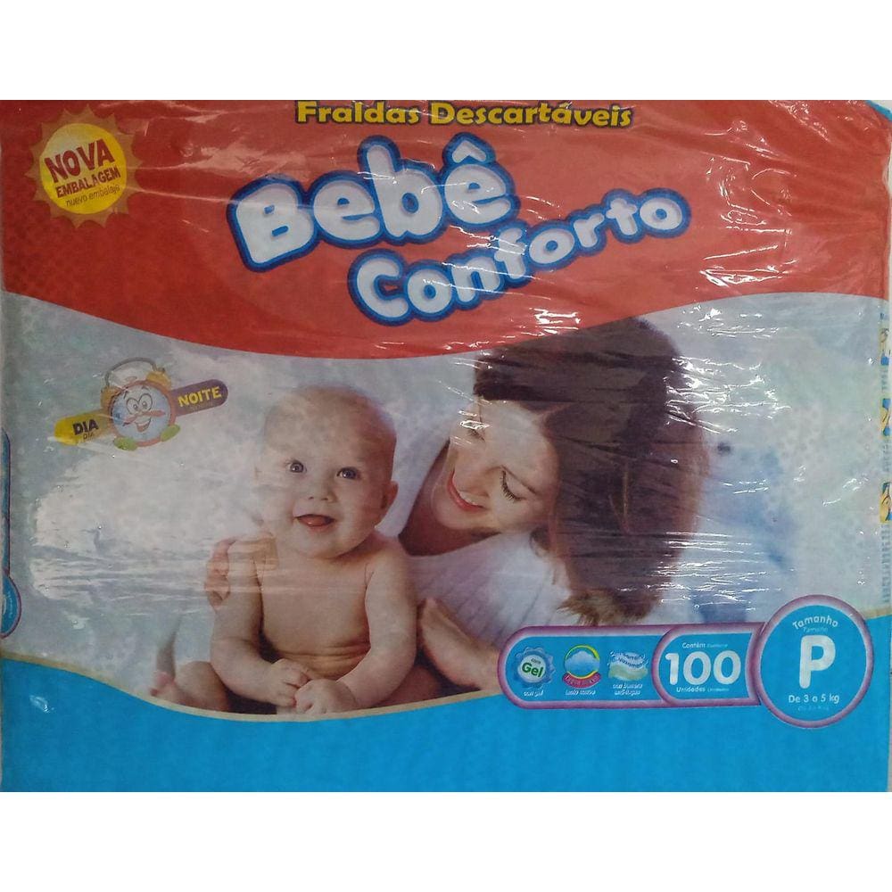 Fralda Infantil Bebe Conforto Mega P C/100