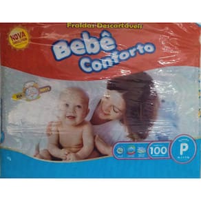 Fralda Infantil Bebe Conforto Mega P C/100