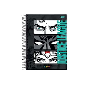 Caderno Espiral Liga Da Justiça Olhos 1 Material 80 Fls