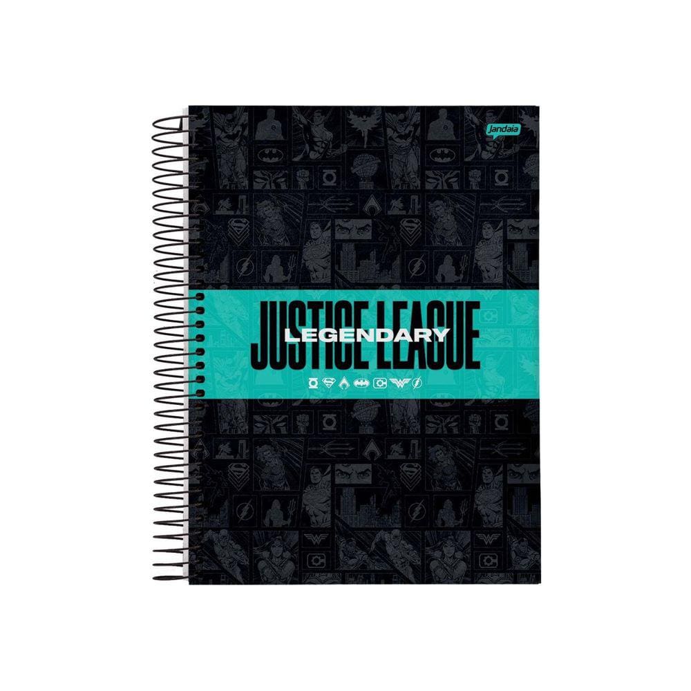 Caderno Espiral Liga Da Justiça Logo 1 Matéria 80 Folhas