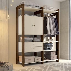 Closet Branco Para Quarto Toronto Malbec/off White - Luapa - Cor: Marrom