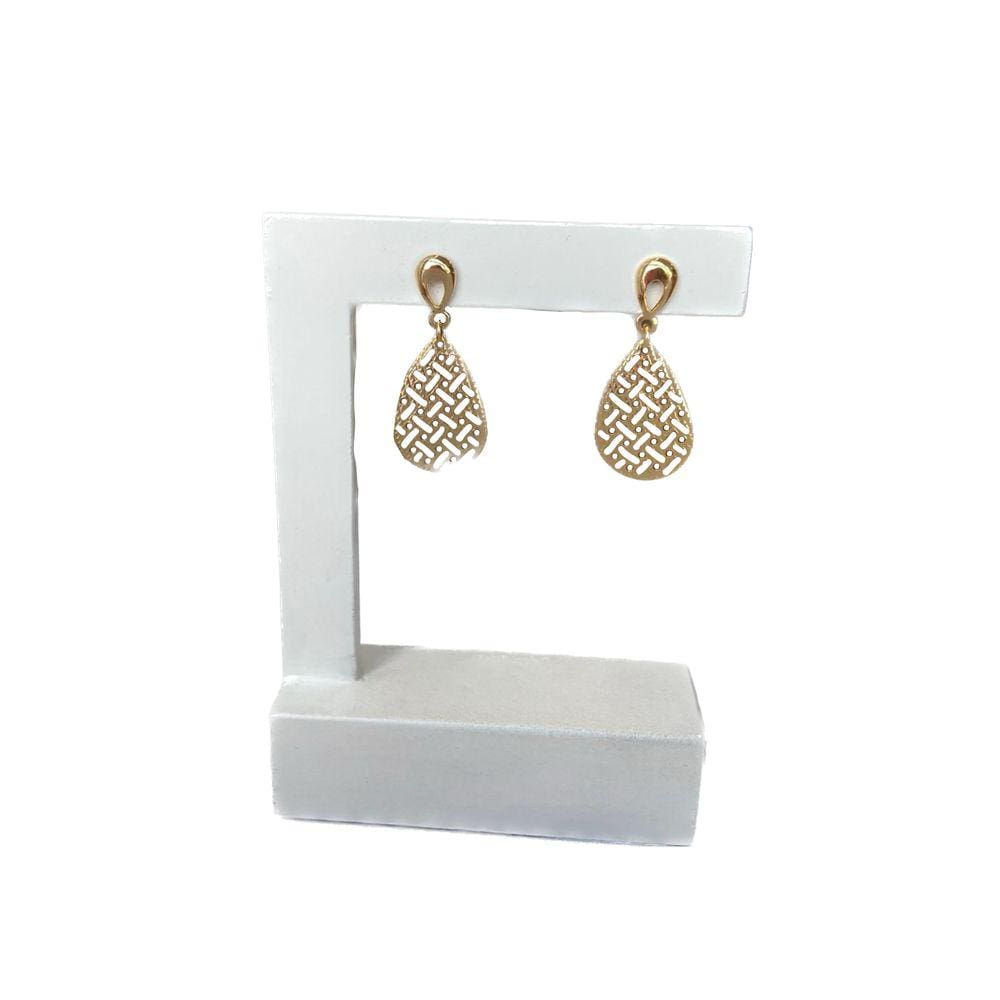 Brinco Gota Trabalhada Banhado a Ouro