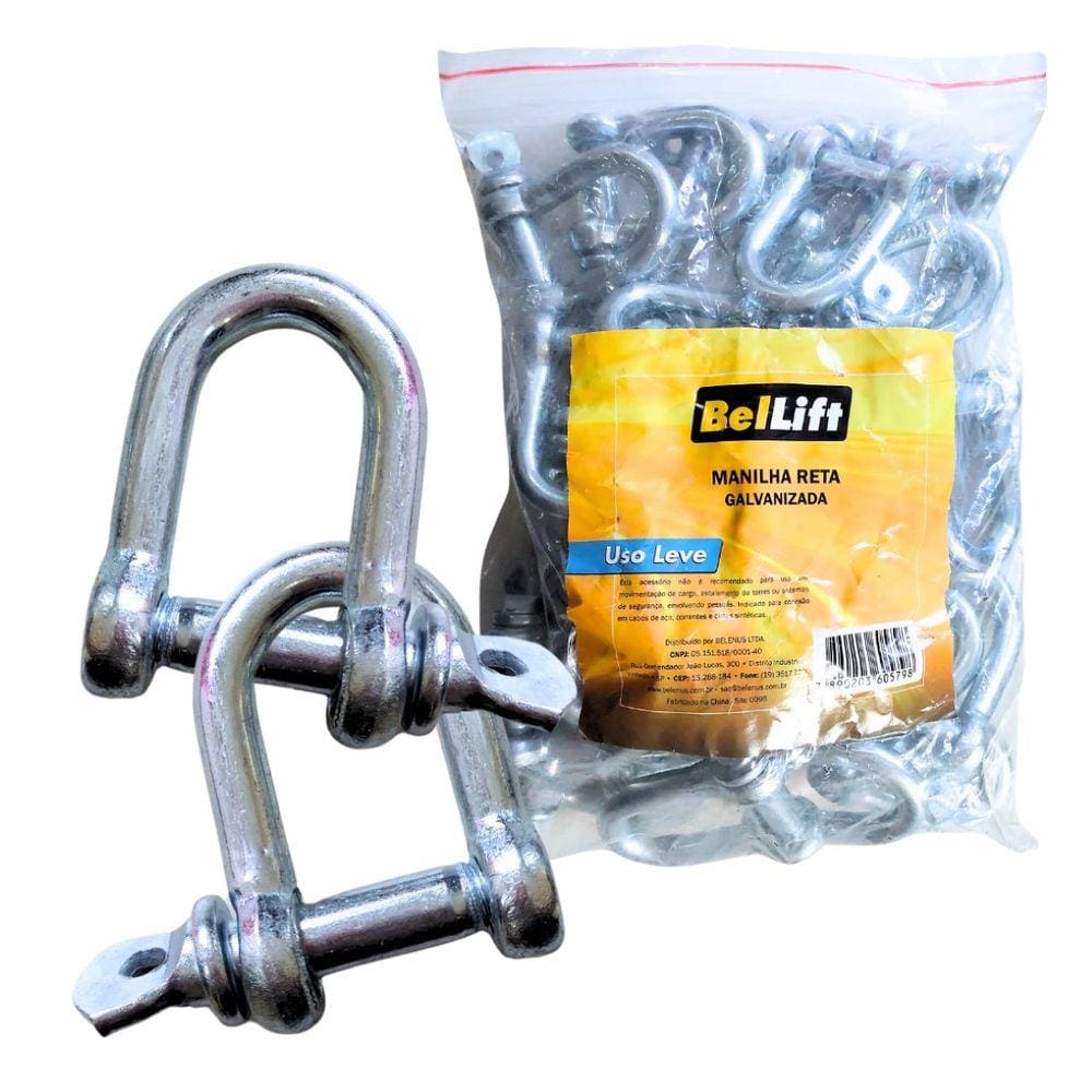 Kit C/ 50 Manilha Leve Galvanizada 3,2mm