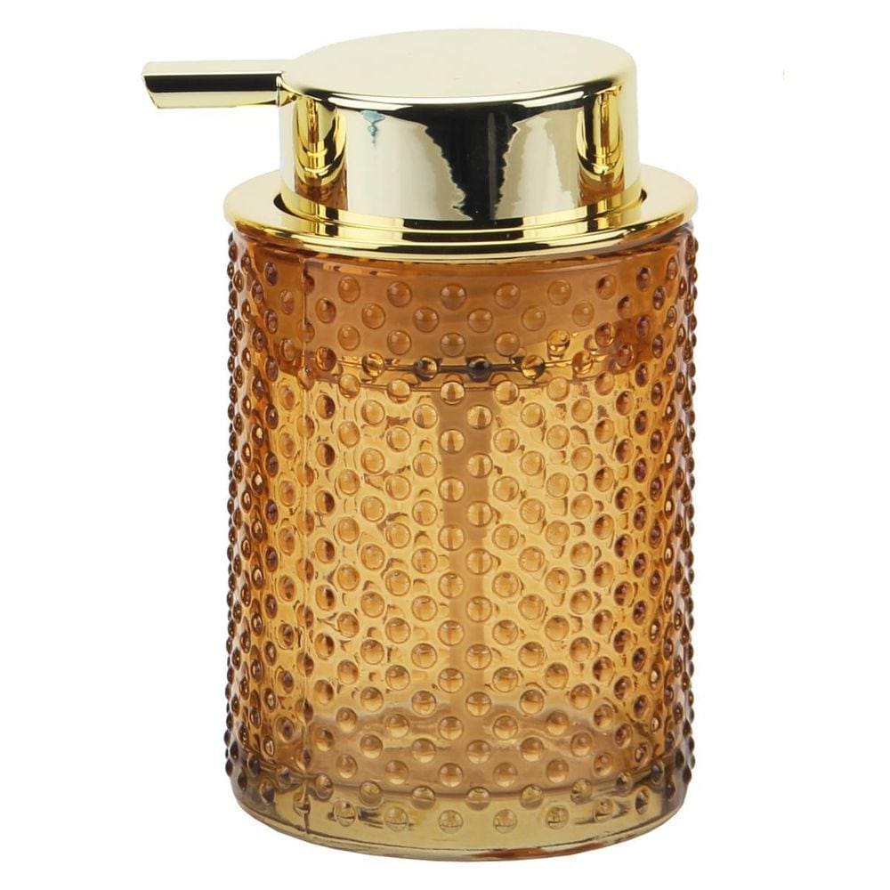 Saboneteira Líquida Vidro Luxo Âmbar Dourado Gold 260ml - Tuut