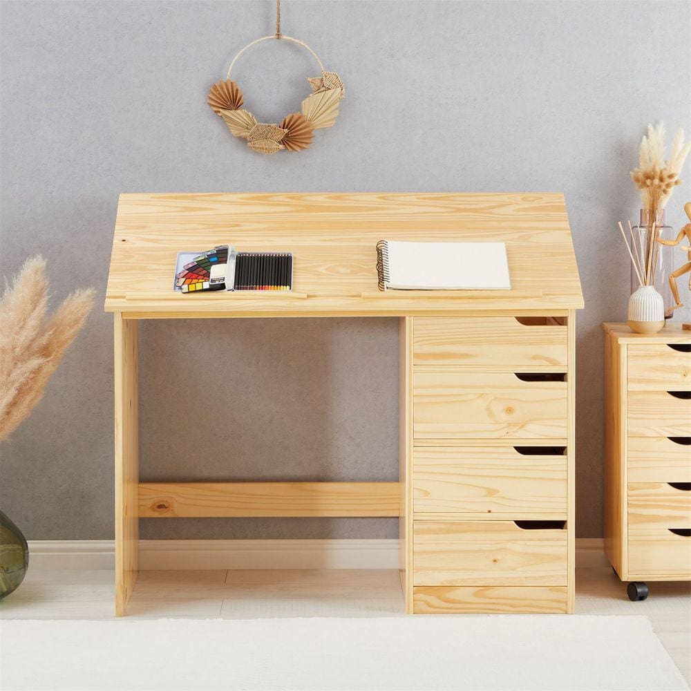 Escrivaninha Madeira 4 Gavetas Desenho Emma