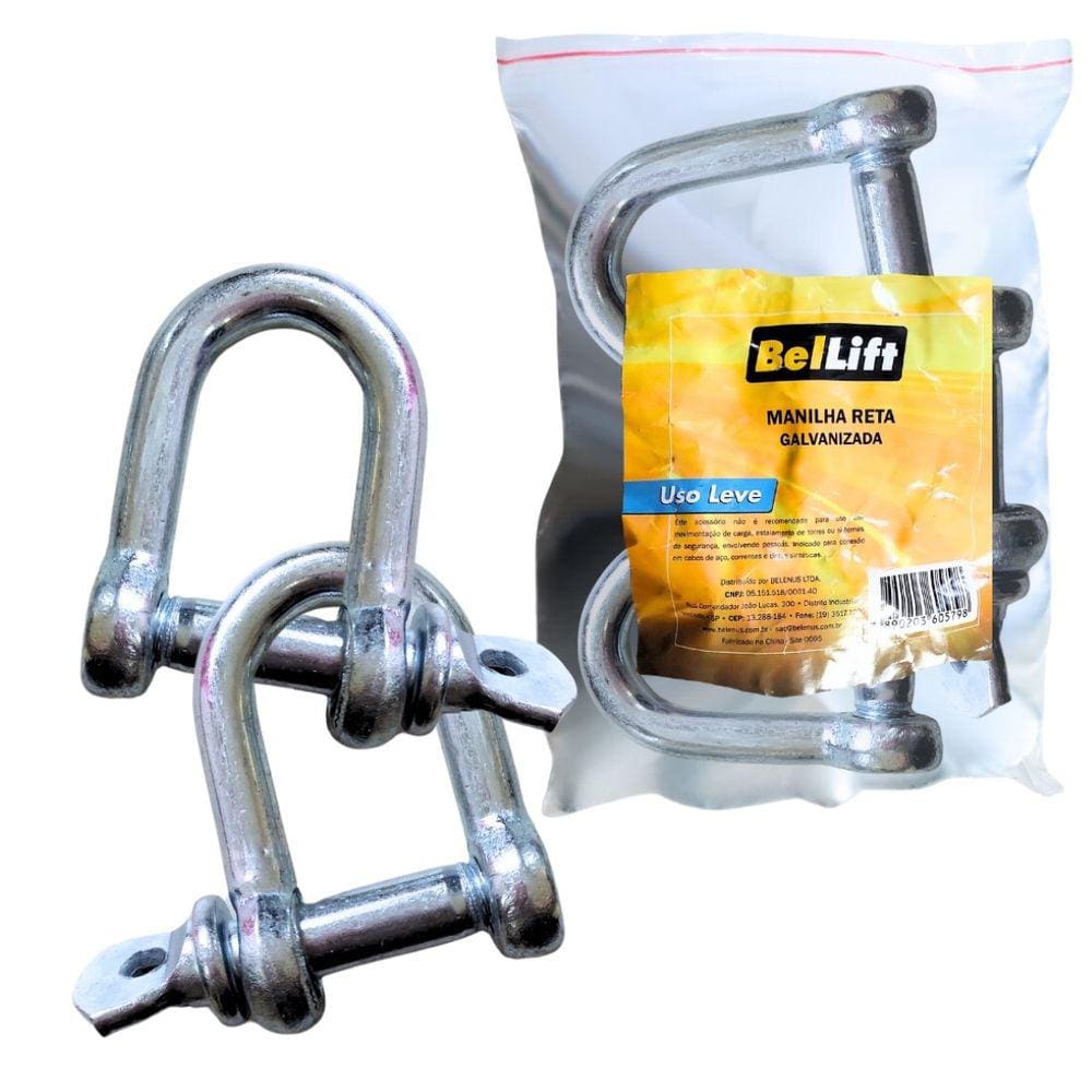 Kit C/ 3 Manilha Leve Galvanizada 16mm Beltools