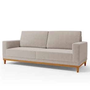 Sofá Living 180cm 3 Lugares Kayrós D05 Bouclê Bege - Mpozenato