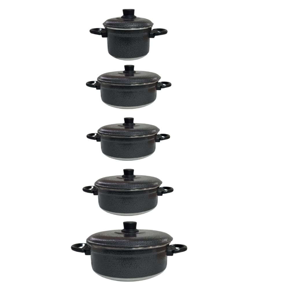 Jogo De Panelas Alumínio Craqueado 5 Peças