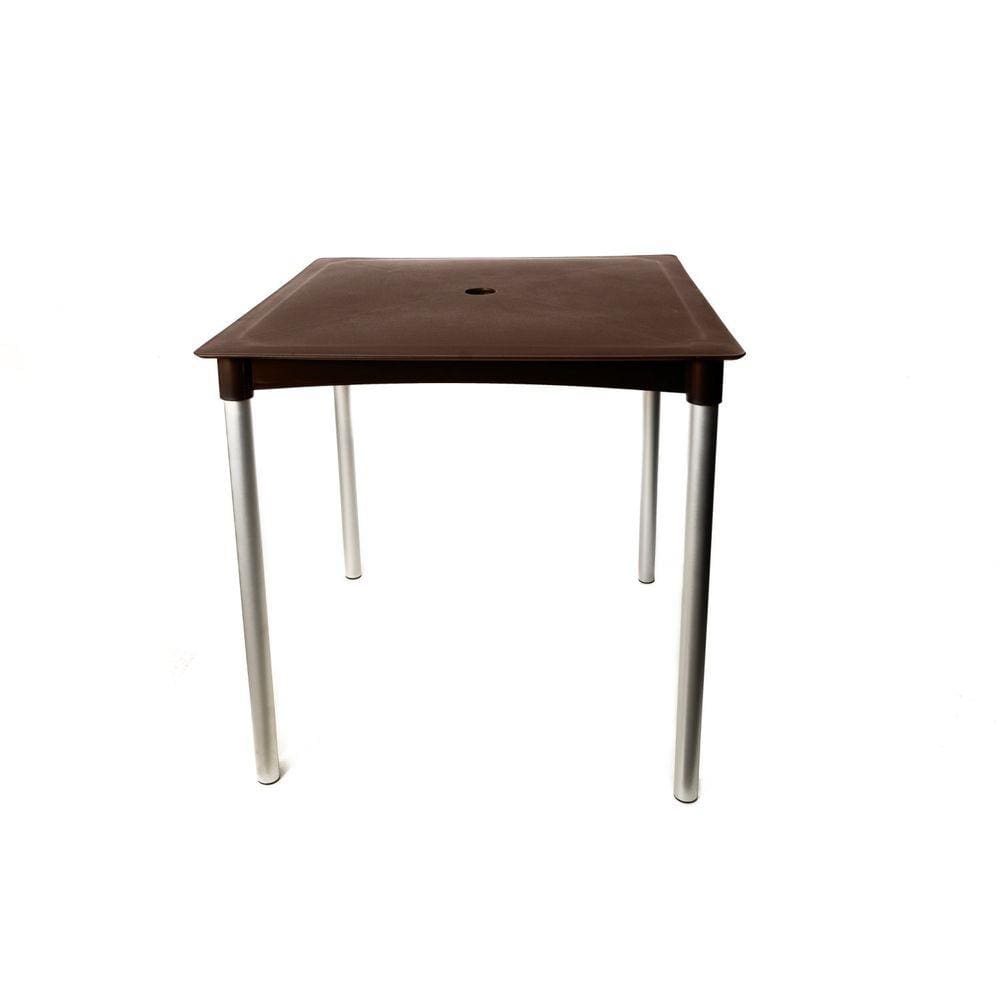 Mesa 4 Lugares Com Furo Para Ombrelone Chocolate