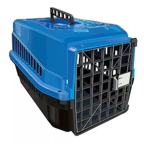 Caixa de Transporte Para Animais N1 Cachorros e Gatos Azul
